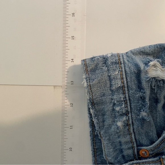 Levi's 501 Premium Shorts Denim Jean Cutoff Distressed - Picture 4 of 9